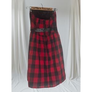 Womens Vintage dELiA*s Red Buffalo Plaid sleeveless dress Medium